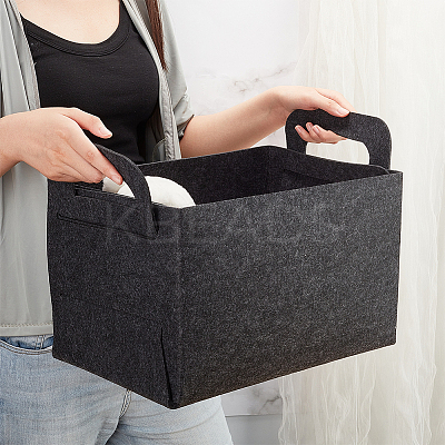 Foldable Felt Basket Storage Box AJEW-WH0347-17B-1