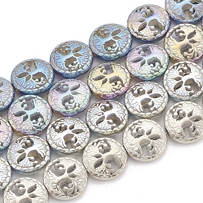 Electroplate Non-magnetic Synthetic Hematite Beads Strands G-N0322-09-1