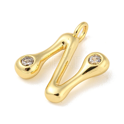 Rack Plating Brass Micro Pave Cubic Zirconia Pendants KK-A200-24G-N-1