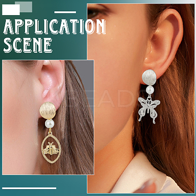 20Pcs Brass Ear Stud Findings KK-BBC0002-60P-1