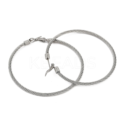 304 Stainless Steel Ring Hoop Earrings for Women EJEW-M023-08B-1