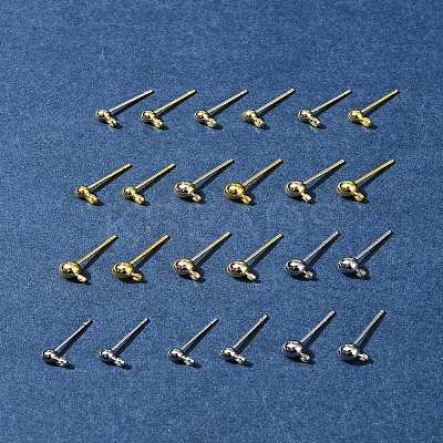 24Pcs 6 Sstyles Rack Plating Brass Stud Earring Settings KK-FS0001-41-1