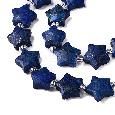 Dyed Natural Lapis Lazuli Dyed Beads Strands G-T138-190-1