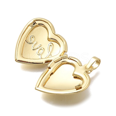 Valentine's Day Brass Heart Locket Pendants KK-D431-035G-G-1