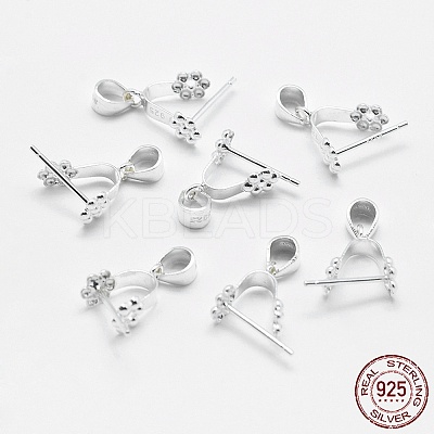 Anti-Tarnish Rhodium Plated 925 Sterling Silver Pendant Bails STER-E050-09P-1