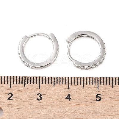 925 Sterling Silver with  Micro Pave Cubic Zirconia Hoop Earrings Findings STER-B004-17P-1