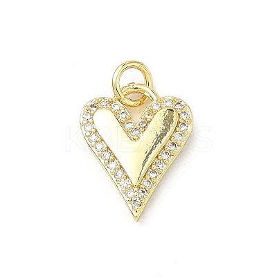 Brass Micro Pave Cubic Zirconia Pendants KK-H255-23G-1