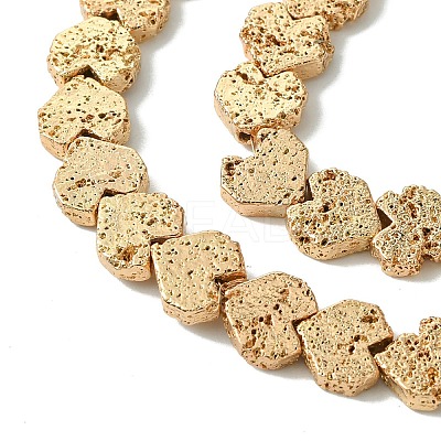 Electroplated Natural Lava Rock Beads Strands G-H303-A09-LG01-1