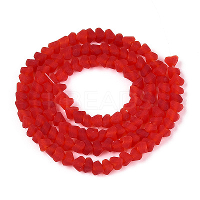 Frosted Transparent Glass Beads Strands GLAA-N016-4mm-08-1