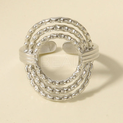 304 Stainless Steel Cuff Open Rings for Women TB2214-1-1