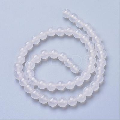 Natural White Jade Bead Strands G-S211-6mm-XL01-1