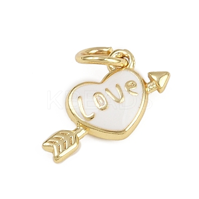 Brass Enamel Charms KK-D409-01G-1