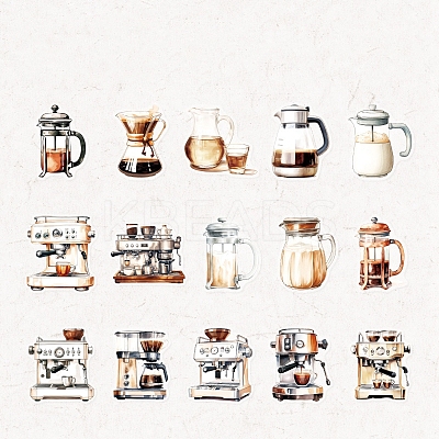 30Pcs 15 Styles PET Stickers STIC-P018-C05-1