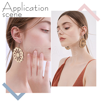 DIY Wooden Dangle Earring Making Kits DIY-FH0002-81-1