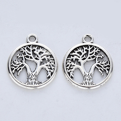 Tibetan Style Alloy Pendants TIBE-R316-111AS-RS-1