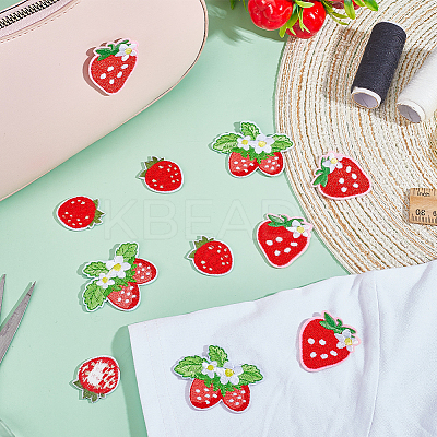 12Pcs 3 Styles Strawberry Computerized Embroidery Cloth Iron on/Sew on Patches PATC-PH0001-36-1