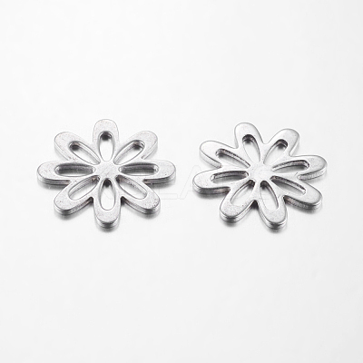 Tarnish Resistant Original Color Flower 201 Stainless Steel Pendants X-STAS-C014-1-1