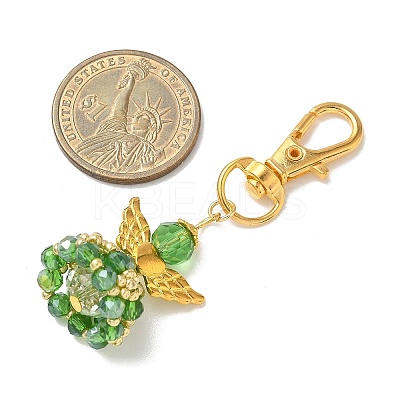 Angel Glass & Alloy Pendant Decorations HJEW-MZ00360-10-1