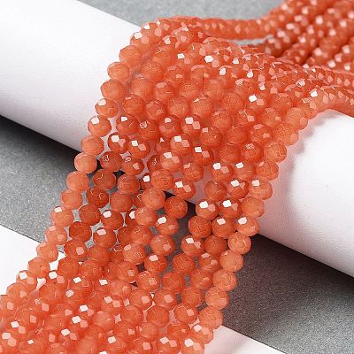 Baking Paint Imitation Jade Glass Bead Strands DGLA-A034-J2MM-A12-1