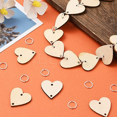 50Pcs Undyed Wood Connector Charms WOOD-FS0001-12A-1