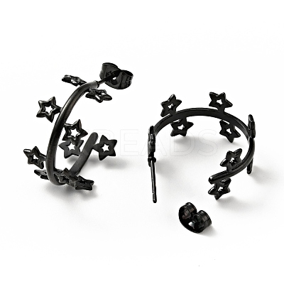 Star Wrap Stud Earrings EJEW-G293-01EB-1