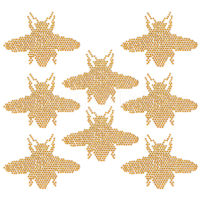 8Pcs Bee Hotfix Rhinestone DIY-CA0006-31-1