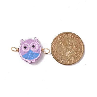 Spray Painted Wood Connector Charms PALLOY-JF01427-07-1