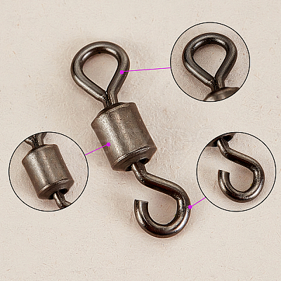 180Pcs 6 Style Brass Fishing Rolling Bearing Connector FIND-FH0003-32-1