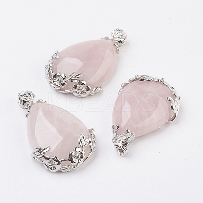 Valentine Gifts Idea for Guys Natural Rose Quartz Pendants X-G-Q689-10-1