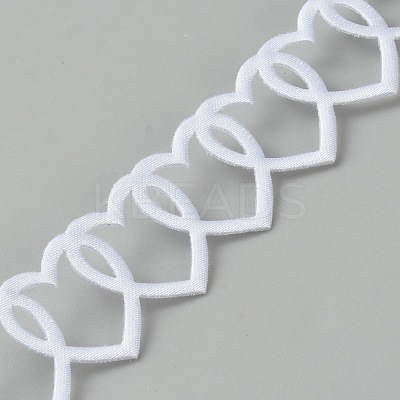 Polyester Heart Ribbon DIY-WH20048-086B-1