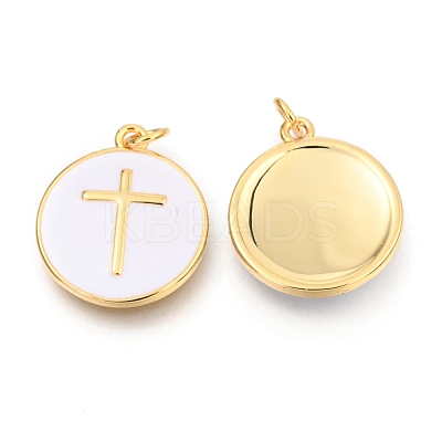 Brass Enamel Pendants KK-B027-02G-1