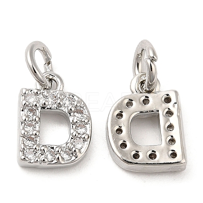 Brass Micro Pave Grade AAA Cubic Zirconia Charms ZIRC-P067-11P-D-NR-1