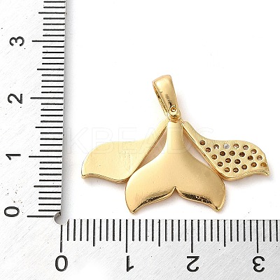 Brass Micro Pave Clear Cubic Zirconia with Acrylic Pendants KK-G483-09G-1