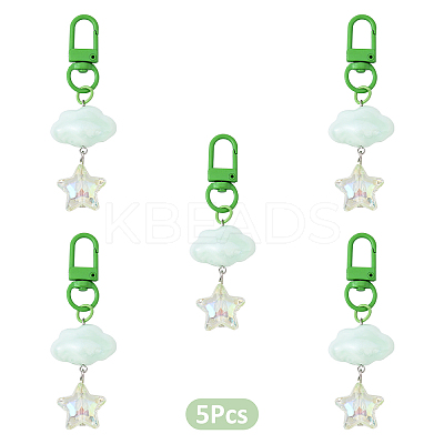 Cloud with Star Acrylic Pendant Decoraions HJEW-YW00184-05-1