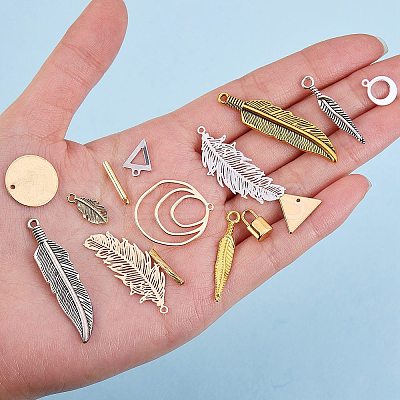 40Pcs 40 Style Alloy/304 Stainless Steel/Brass/Iron/Howlite Pendants FIND-SZ0001-77-1