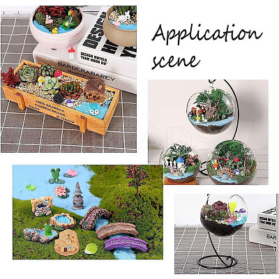 66Pcs 6 styles Resin Frog & Lotus & Mushroom Ornaments DJEW-GF0001-61-1