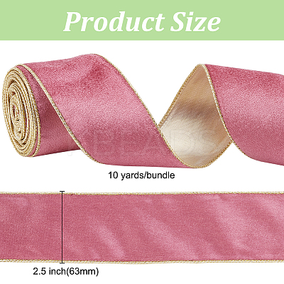 10 Yards Single Face Velvet Ribbon OCOR-WH0093-12B-1