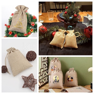 24Pcs 12 Colors Burlap Packing Pouches Drawstring Bags ABAG-BBC0001-09-1