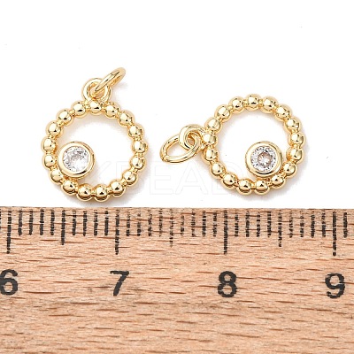 Brass Micro Pave Cubic Zirconia Pendants KK-D019-11G-1
