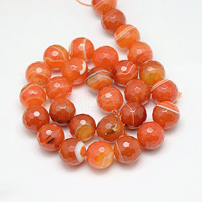 Natural Striped Agate/Banded Agate Beads Strands X-G-G581-6mm-10-1