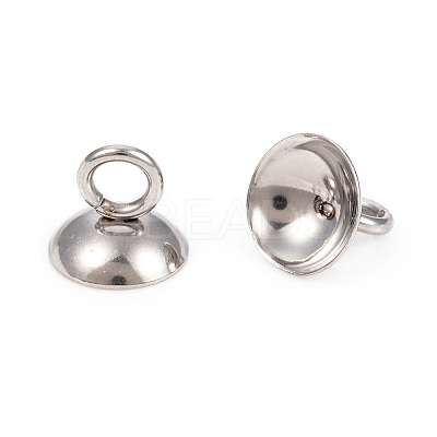 201 Stainless Steel Bead Cap Pendant Bails LS-STAS-L244-27E-P-1