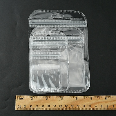 40Pcs 4 Styles Transparent Plastic Resealable Packaging Bags OPP-FS0001-10-1