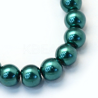 Baking Paint Pearlized Glass Pearl Round Bead Strands X-HY-Q330-8mm-79-1