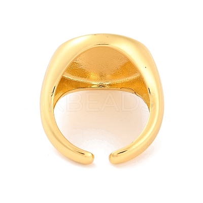Round with Tulip Brass Enamel Open Cuff Rings RJEW-U009-05C-G-1