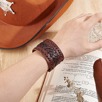 Braided Imitation Leather Cord Bracelets BJEW-WH0014-075A-1