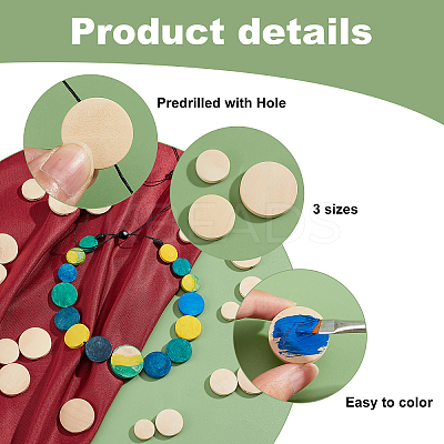 120Pcs 3 Styles Wooden Beads WOOD-PH0009-49-1