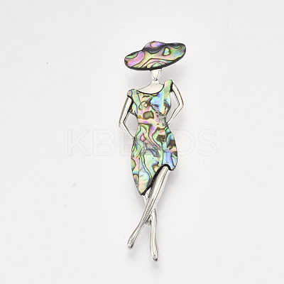 Abalone Shell/Paua Shell Brooches/Pendants SHEL-S275-52A-1