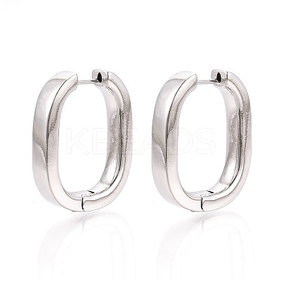 Brass Oval Hoop Earrings EJEW-T048-39P-1