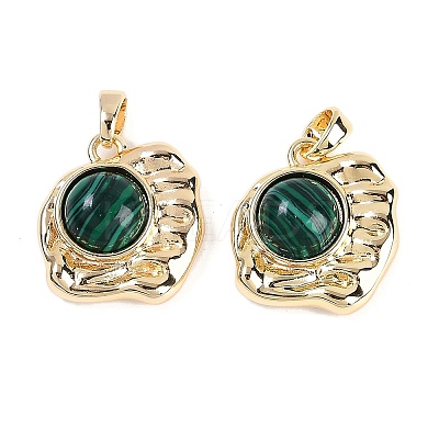 Synthetic Malachite Pendants KK-U043-43G-C-1