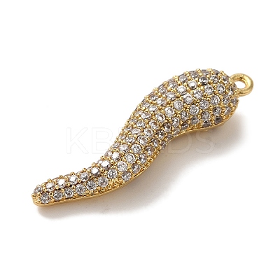 Rack Plating Brass Micro Pave Cubic Zirconia Pendant KK-A229-03G-G-1